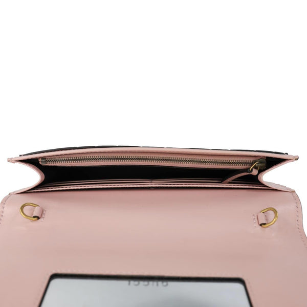 GUCCI Linea Cat Animalier Leather Chain Crossbody Bag Pink 548060