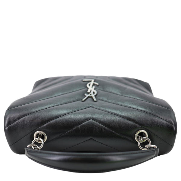 YVES SAINT LAURENT Loulou Quilted Leather Top Handle Shoulder Bag Black
