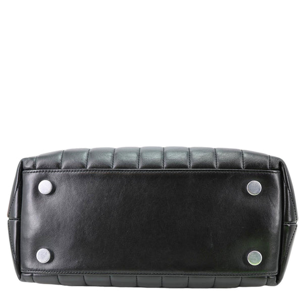YVES SAINT LAURENT Loulou Quilted Leather Top Handle Shoulder Bag Black