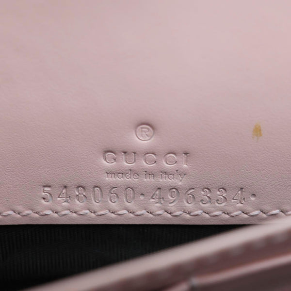 GUCCI Linea Cat Animalier Leather Chain Crossbody Bag Pink 548060