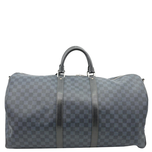 LOUIS VUITTON Keepall 55 Bandouliere Damier Cobalt Travel Bag Navy Blue