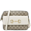 GUCCI Horsebit 1955 Small GG Supreme Canvas Shoulder Bag White 645454