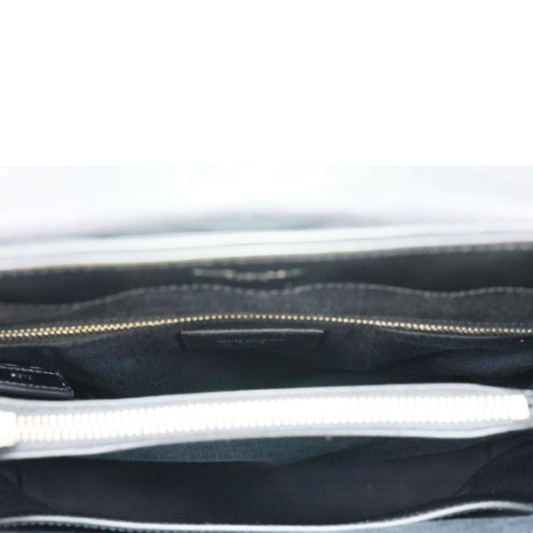 YVES SAINT LAURENT Loulou Quilted Leather Top Handle Shoulder Bag Black