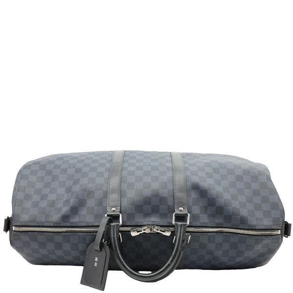 LOUIS VUITTON Keepall 55 Bandouliere Damier Cobalt Travel Bag Navy Blue