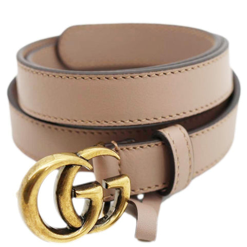 GUCCI GG Buckle Leather Belt  Beige 525040 Size  85/34