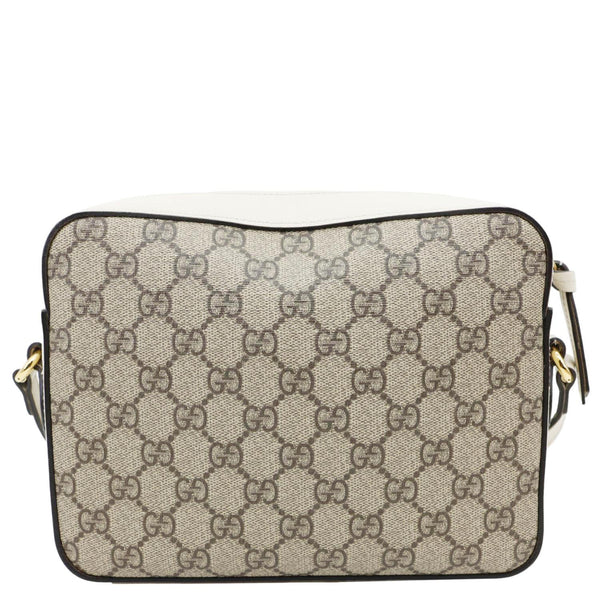 GUCCI Horsebit 1955 Small GG Supreme Canvas Shoulder Bag White 645454