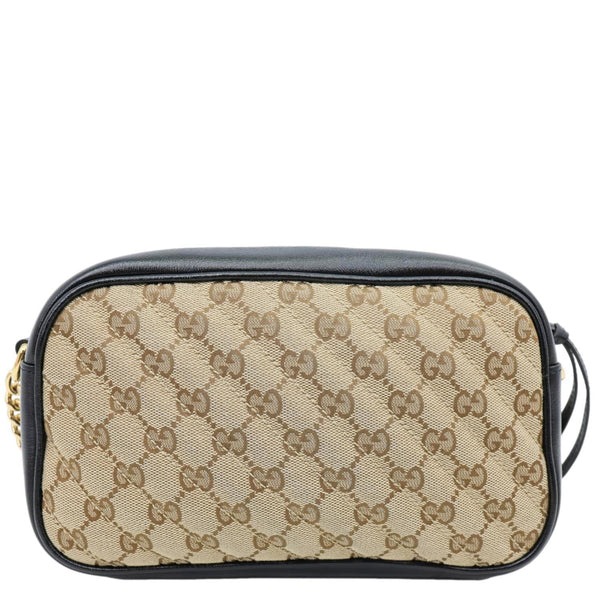 GUCCI Marmont Small Monogram Canvas Crossbody Camera Bag Beige 447632