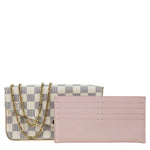 LOUIS VUITTON Felicie Pochette Damier Azur Crossbody Bag Rose Ballerine