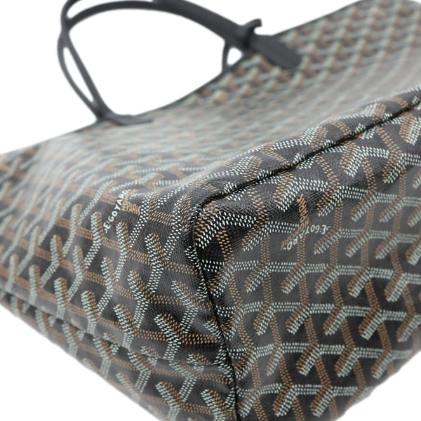 GOYARD Saint Louis PM Chevron Print Canvas Tote Bag Black