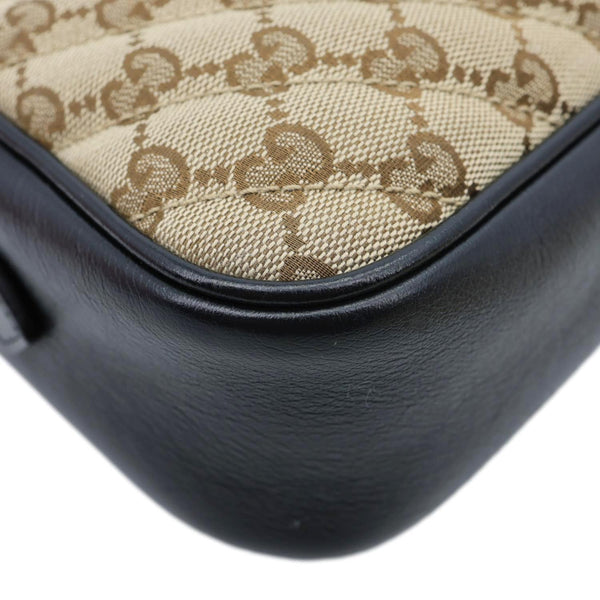 GUCCI Marmont Small Monogram Canvas Crossbody Camera Bag Beige 447632