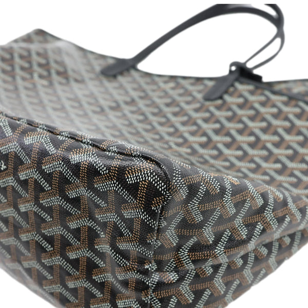 GOYARD Saint Louis PM Chevron Print Canvas Tote Bag Black