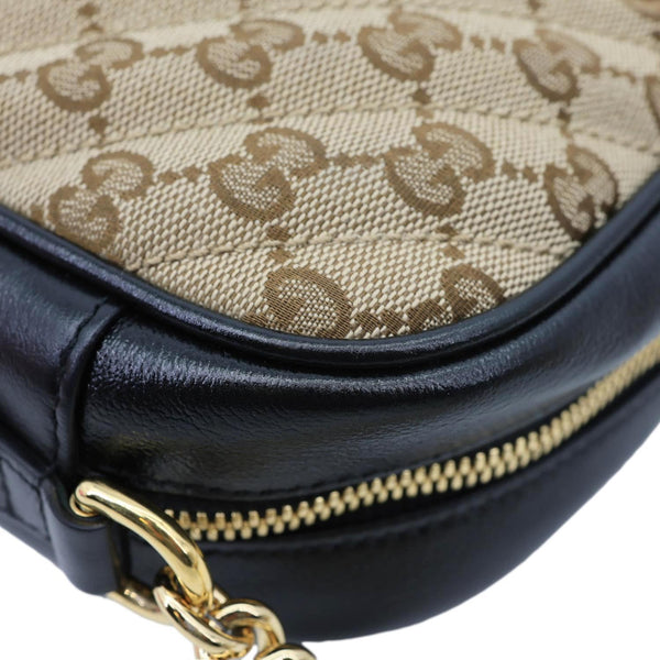 GUCCI Marmont Small Monogram Canvas Crossbody Camera Bag Beige 447632