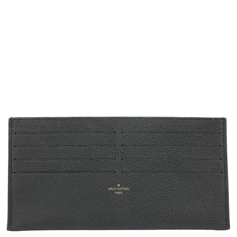LOUIS VUITTON Felicie Calfskin Leather Card Holder Black