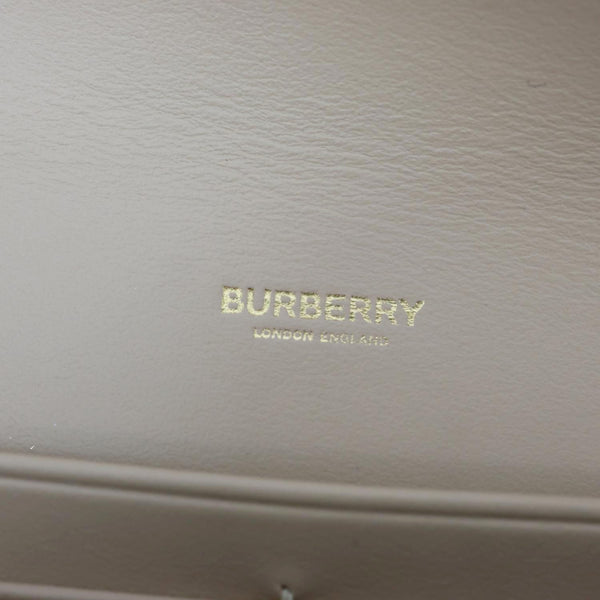 BURBERRY Hannah Envelope Calfskin House Check Wallet on Strap Beige