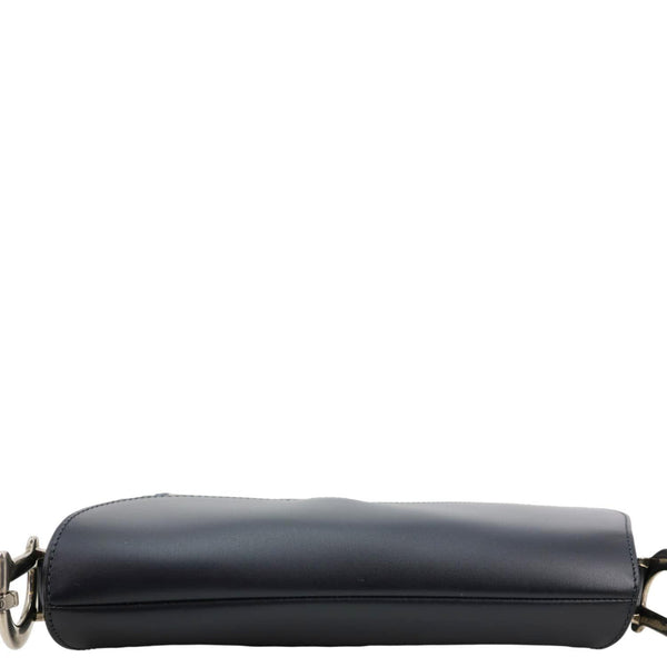 CHRISTIAN DIOR Saddle Oblique Jacquard Satchel Bag Navy Blue