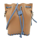 FENDI Mon Tresor Mini Leather Drawstring Bucket Bag Brown