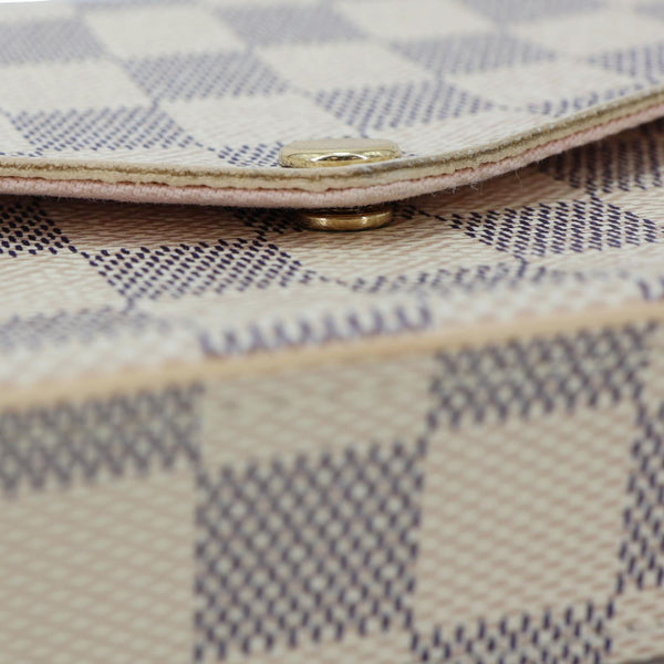 LOUIS VUITTON Felicie Pochette Damier Azur Crossbody Bag Rose Ballerine