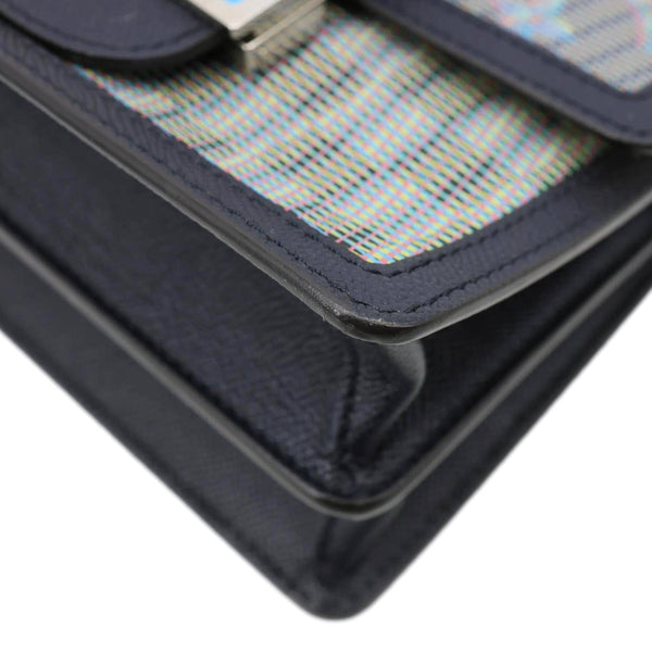 LOUIS VUITTON Dauphine Mini Damier Monogram LV Pop Crossbody Bag Navy Blue