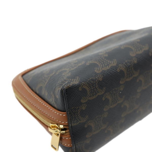 CELINE Triomphe Canvas Clutch On Chain Brown