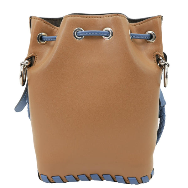FENDI Mon Tresor Mini Leather Drawstring Bucket Bag Brown