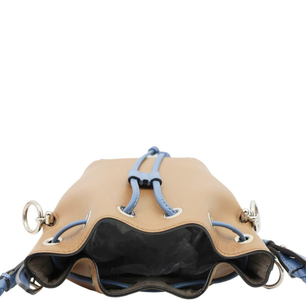 FENDI Mon Tresor Mini Leather Drawstring Bucket Bag Brown