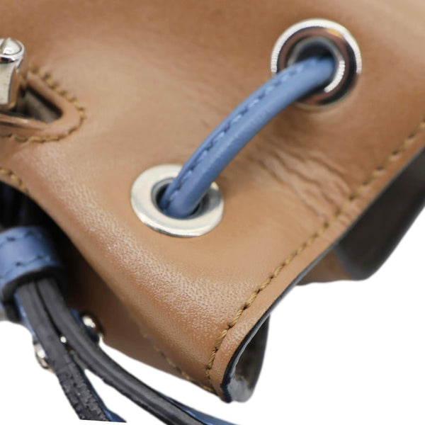 FENDI Mon Tresor Mini Leather Drawstring Bucket Bag Brown