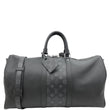 LOUIS VUITTON Keepall 50 Bandouliere Taigarama Travel Bag Black