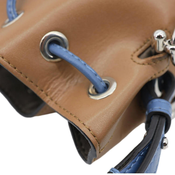 FENDI Mon Tresor Mini Leather Drawstring Bucket Bag Brown