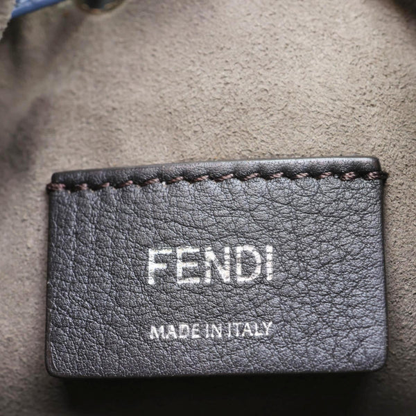 FENDI Mon Tresor Mini Leather Drawstring Bucket Bag Brown