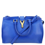 YVES SAINT LAURENT Cabas ChYc Small Leather Crossbody Bag Blue