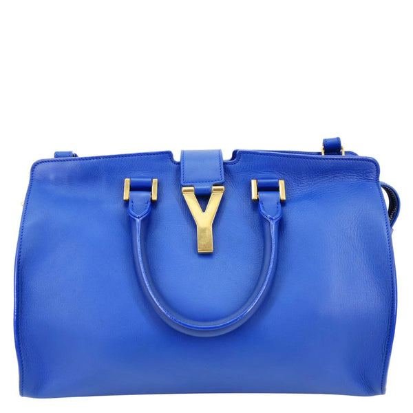 YVES SAINT LAURENT Cabas ChYc Small Leather Crossbody Bag Blue