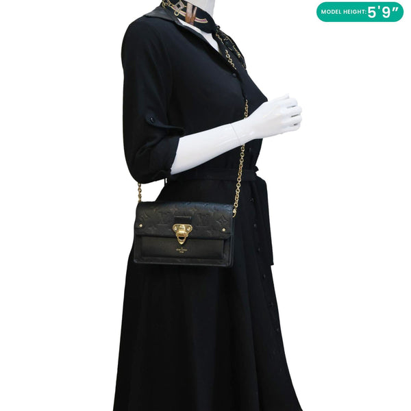 LOUIS VUITTON Vavin Monogram Empreinte Chain Shoulder Bag Black