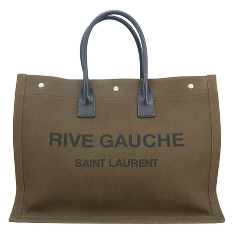 YVES SAINT LAURENT Rive Gauche Large Canvas Tote Bag Brown