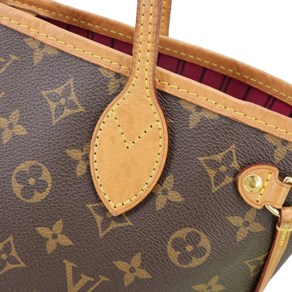 LOUIS VUITTON Neverfull PM Monogram Canvas Tote Bag Brown