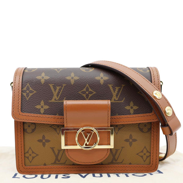 LOUIS VUITTON Dauphine MM Monogram Reverse Canvas Shoulder Bag Brown