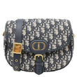 CHRISTIAN DIOR Bobby Medium Oblique Jacquard Canvas Crossbody Bag Navy Blue