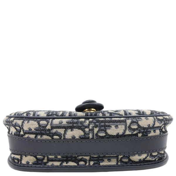 CHRISTIAN DIOR Bobby Medium Oblique Jacquard Canvas Crossbody Bag Navy Blue