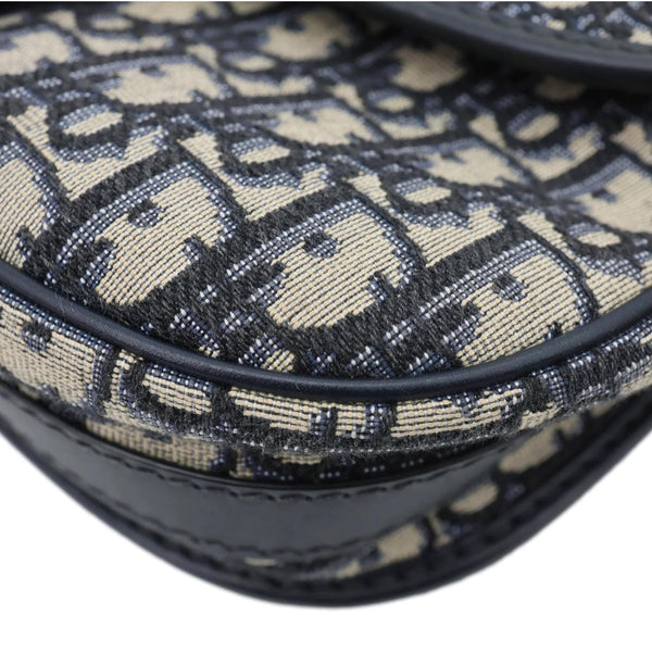 CHRISTIAN DIOR Bobby Medium Oblique Jacquard Canvas Crossbody Bag Navy Blue