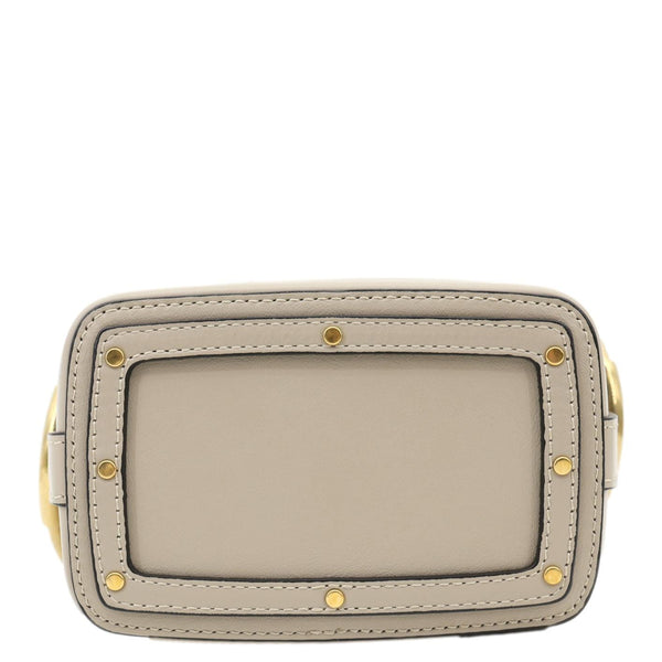 CHLOE Roy Little Horses Embroidered Leather Bucket Bag Beige