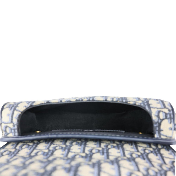 CHRISTIAN DIOR Bobby Medium Oblique Jacquard Canvas Crossbody Bag Navy Blue