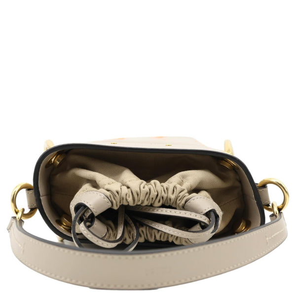 CHLOE Roy Little Horses Embroidered Leather Bucket Bag Beige
