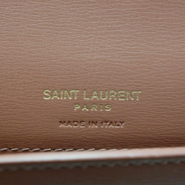 YVES SAINT LAURENT Cassandre Phone Holder Leather Shoulder Bag Vintage Peach