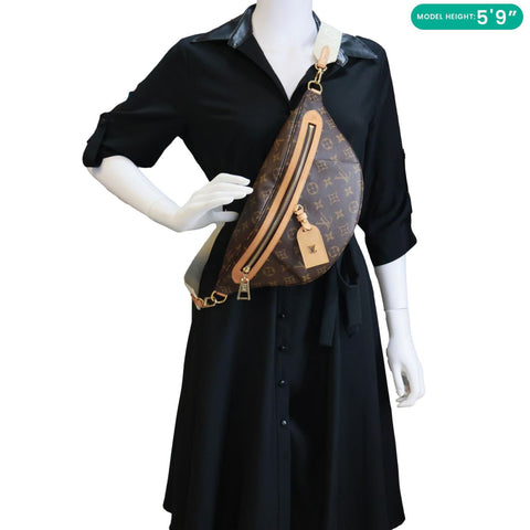 LOUIS VUITTON High Rise Monogram Canvas Bumbag Brown