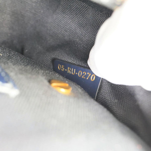 CHRISTIAN DIOR Bobby Medium Oblique Jacquard Canvas Crossbody Bag Navy Blue