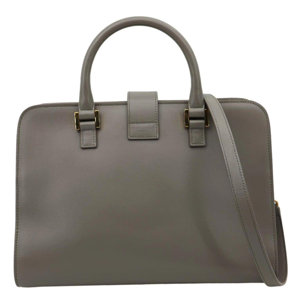 YVES SAINT LAURENT Cabas Baby Leather Tote Shoulder Bag Gray