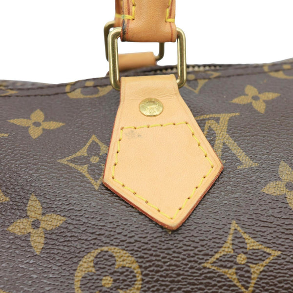 LOUIS VUITTON Speedy 35 Monogram Canvas Satchel Bag Brown