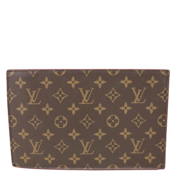 LOUIS VUITTON Legacy Monogram Canvas Chain Clutch Brown