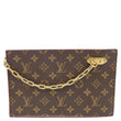 LOUIS VUITTON Legacy Monogram Canvas Chain Clutch Brown
