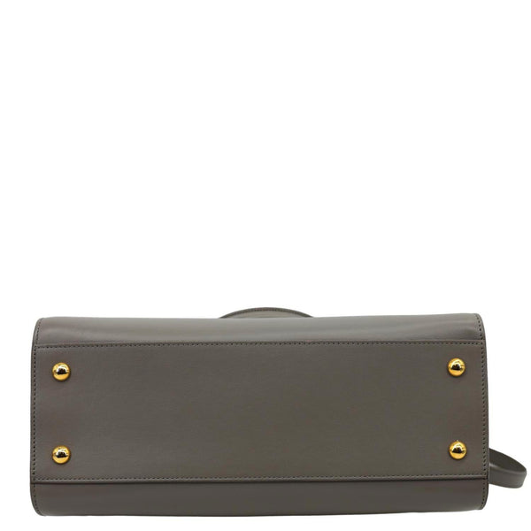 YVES SAINT LAURENT Cabas Baby Leather Tote Shoulder Bag Gray