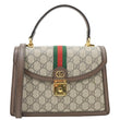 GUCCI Ophidia Medium GG Supreme Canvas Web Shoulder Bag Beige 651055